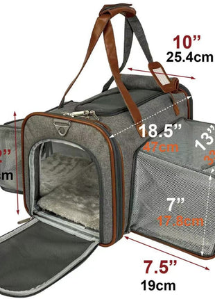 Mr. Peanut's Gold Series Standard Size Airline Compliant Double Expandable Pet Carrier