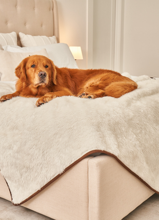 PupProtector™ Short Fur Waterproof Throw Blanket - Polar White
