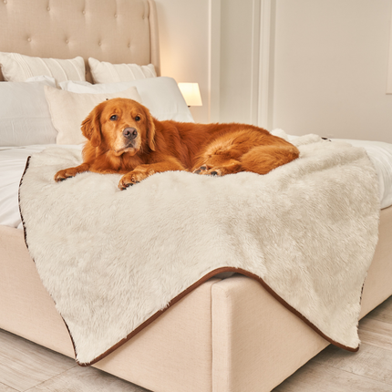 PupProtector™ Summer Short Fur Waterproof Throw Blanket - Polar White
