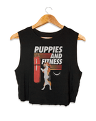 Knockout Puppies Crop Top | Dog-Themed Workout Shirt