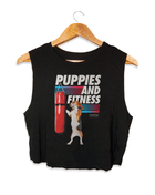 Knockout Puppies Crop Top | Dog-Themed Workout Shirt