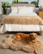 PupRug® Luxe Faux Fur Orthopedic Dog Bed -  Plush Sheep Tan