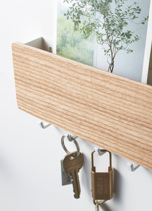 Magnetic Key Rack - Steel + Wood