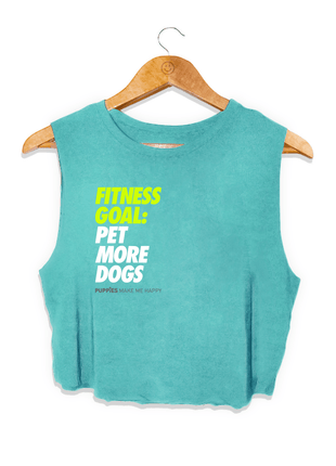 Fitness Goals: Pet More Dogs Crop Top | Gift for Dog Moms | Made in USA | 5 Colors