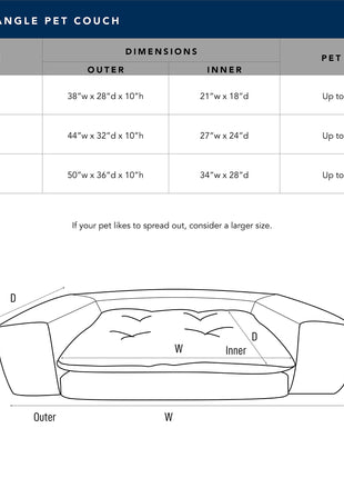 Rectangle Orthopedic Foam Pet Couch
