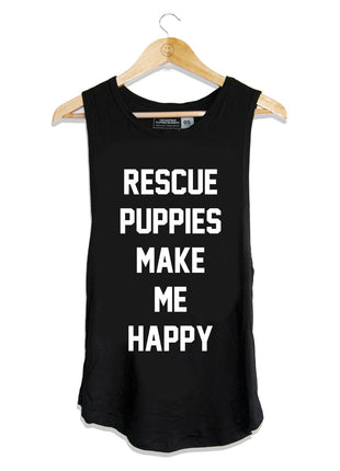 Rescue Puppies Make Me Happy Tank | Gift for Dog Moms