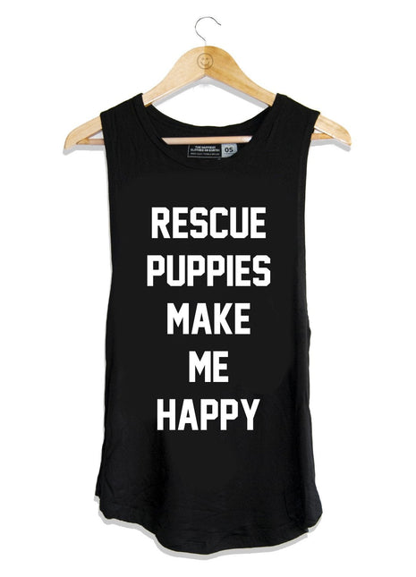 Rescue Puppies Make Me Happy Tank | Gift for Dog Moms