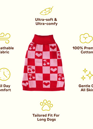 Roll Neck Dog Knitted Love Sweater - Pup List