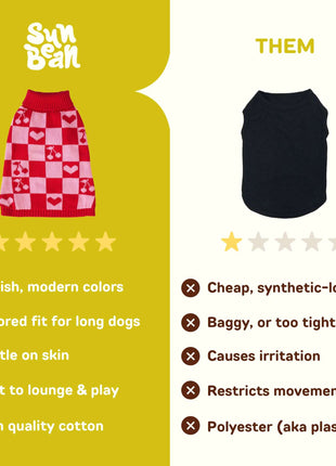 Roll Neck Dog Knitted Love Sweater