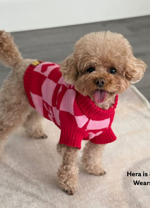 Roll Neck Dog Knitted Love Sweater - Pup List