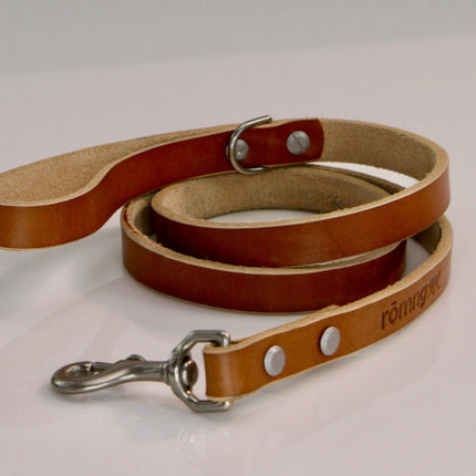 48" Genuine Leather Dog Leashes - Made in USA
