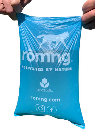 bio-based dog poop bags + bamboo dispenser