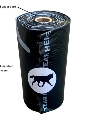 compostable plant-based dog poop bags + bamboo dispenser