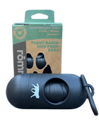 compostable plant-based dog poop bags + bamboo dispenser