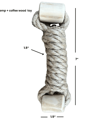 hemp rope + coffee wood toy