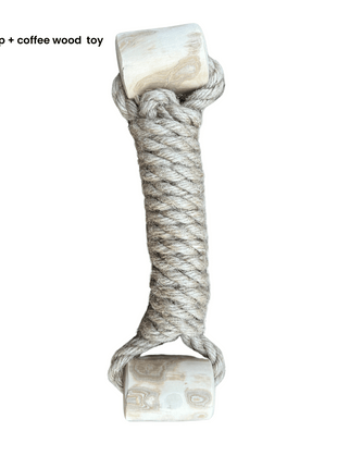 hemp rope + coffee wood toy