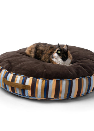 Round Stripe Pet Bed with Fur - Pup List