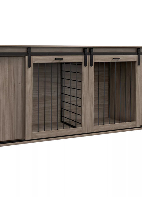 70.9" Shelby Double Dog Crate Furniture For 2 Dogs