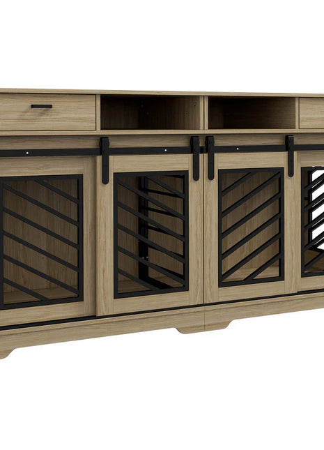 66.1" Connor Double Dog Crate Furniture For 2 Dogs