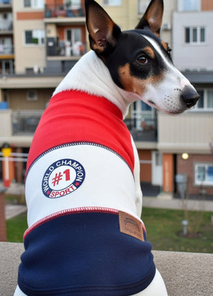 Parisian Pet 'World Champion Tank' Dog & Cat Shirt – Comfortable Embroidered Cotton Tank, Perfect for Vacation – Red - Pup List
