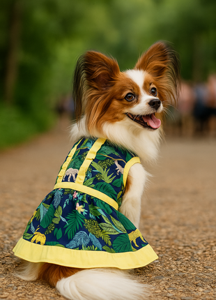 Parisian Pet 'Amazonia Dress' for Dogs and Cats, Tropical Jungle Print - Saint Patrick's Day