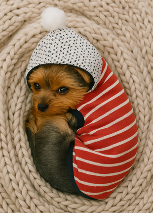 Parisian Pet 'Striped Pom Pom Hoodie', Red – Soft & Fashionable Pet Hoodie with Playful Pom Pom Design - Pup List