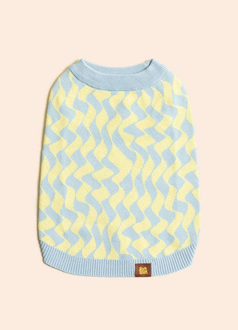 Seaside Swirl Cotton Knitted Dog Vest
