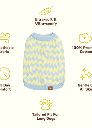Seaside Swirl Cotton Knitted Dog Vest - Pup List