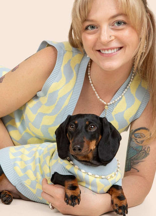 Seaside Swirl Cotton Knitted Dog Vest