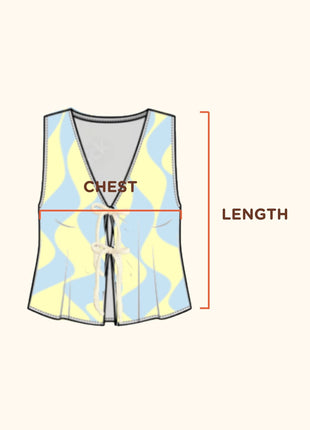 Seaside Swirl Human Cotton Knitted Tunic Vest with Tie Front - Pup List