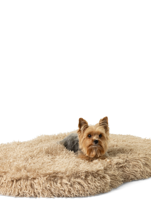 PupRug® Luxe Faux Fur Orthopedic Dog Bed -  Plush Sheep Tan