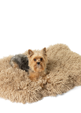 PupRug® Luxe Faux Fur Orthopedic Dog Bed -  Plush Sheep Tan
