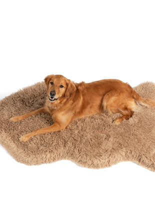 PupRug® Luxe Faux Fur Orthopedic Dog Bed -  Plush Sheep Tan