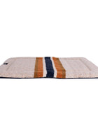 Shinola Brand Stripe Comfort Cushion Berber Dog Bed Oatmeal