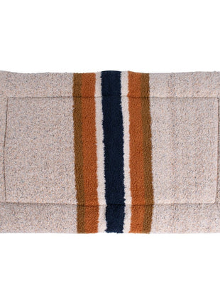 Shinola Brand Stripe Comfort Cushion Berber Dog Bed Oatmeal