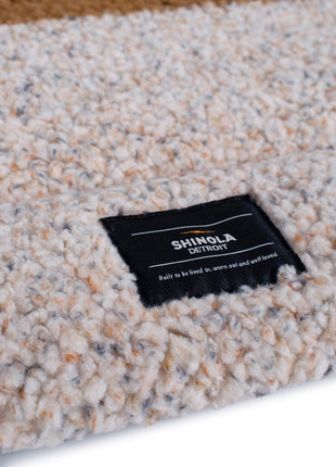 Shinola Brand Stripe Comfort Cushion Berber Dog Bed Oatmeal