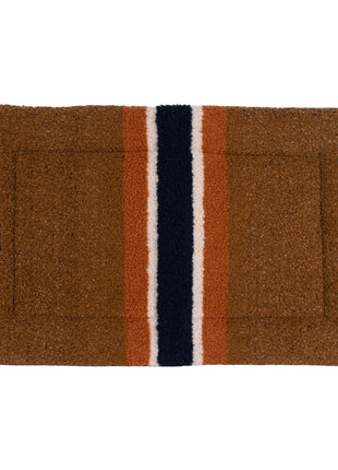 Shinola Brand Stripe Comfort Cushion Berber Dog Bed Rust