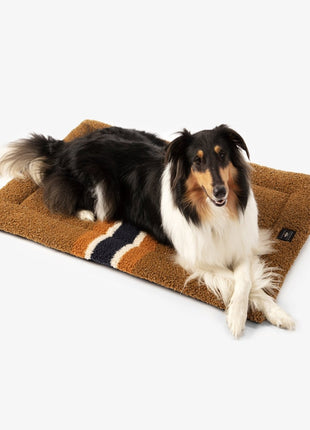 Shinola Brand Stripe Comfort Cushion Berber Dog Bed Rust