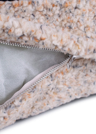 Shinola Brand Stripe Napper Pillow Berber Dog Bed Oatmeal