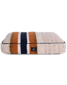 Shinola Brand Stripe Napper Pillow Berber Dog Bed Oatmeal