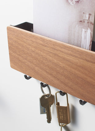 Magnetic Key Rack - Steel + Wood