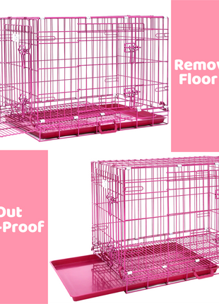 24-42" Collapsible Pink Dog Crate RED24-42 - Pup List