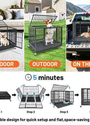37" Stackable Heavy Duty Dog Kennel 371D08