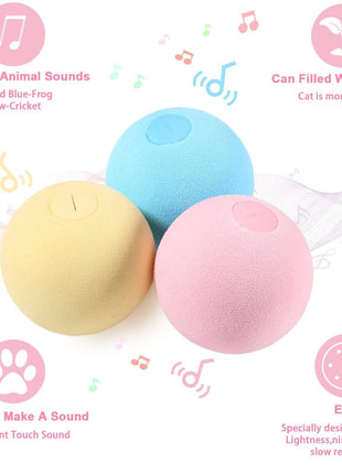 Smart Cat Ball Catnip Interactive Chirping Balls for Cat Exercise