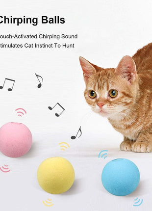Smart Cat Ball Catnip Interactive Chirping Balls for Cat Exercise