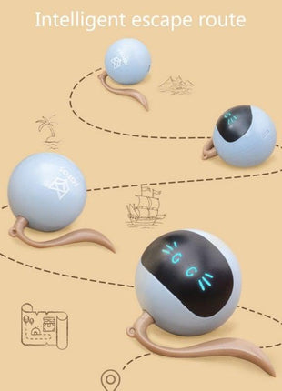 Smart Pet Toy USB Rechargeable Sports Ball Funny Chaser Roller Toy The Best Entertainment Exercise Gift For Smart Cat Toy Electric Jumping Ball Self Rotating Toys Rolling Jumping Ball  For Cats