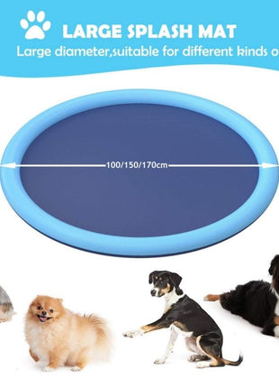 Splash Sprinkler Pad for Dogs Kids Non-Slip Thicken Dog Pool with Sprinkler Pet Summer Outdoor Play Water Mat Toys for Pet Dogs Splash Sprinkler Pad for Dogs Non-Slip Thicken Sprinkler Pool for Summer Outdoor