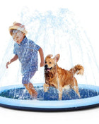 Splash Sprinkler Pad for Dogs Kids Non-Slip Thicken Dog Pool with Sprinkler Pet Summer Outdoor Play Water Mat Toys for Pet Dogs Splash Sprinkler Pad for Dogs Non-Slip Thicken Sprinkler Pool for Summer Outdoor