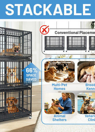 37" Stackable Heavy Duty Dog Kennel 371D08