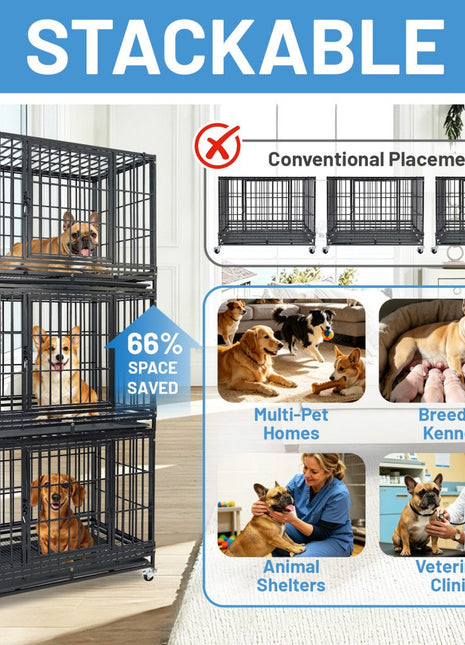 37" Stackable Heavy Duty Dog Kennel 371D08
